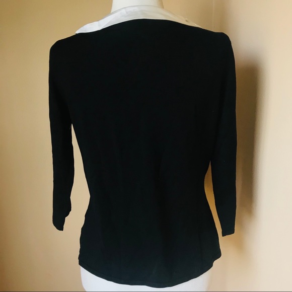 Silks NWT Silk Color block Black /White top with bow neckline SZ:Large - Picture 6 of 12